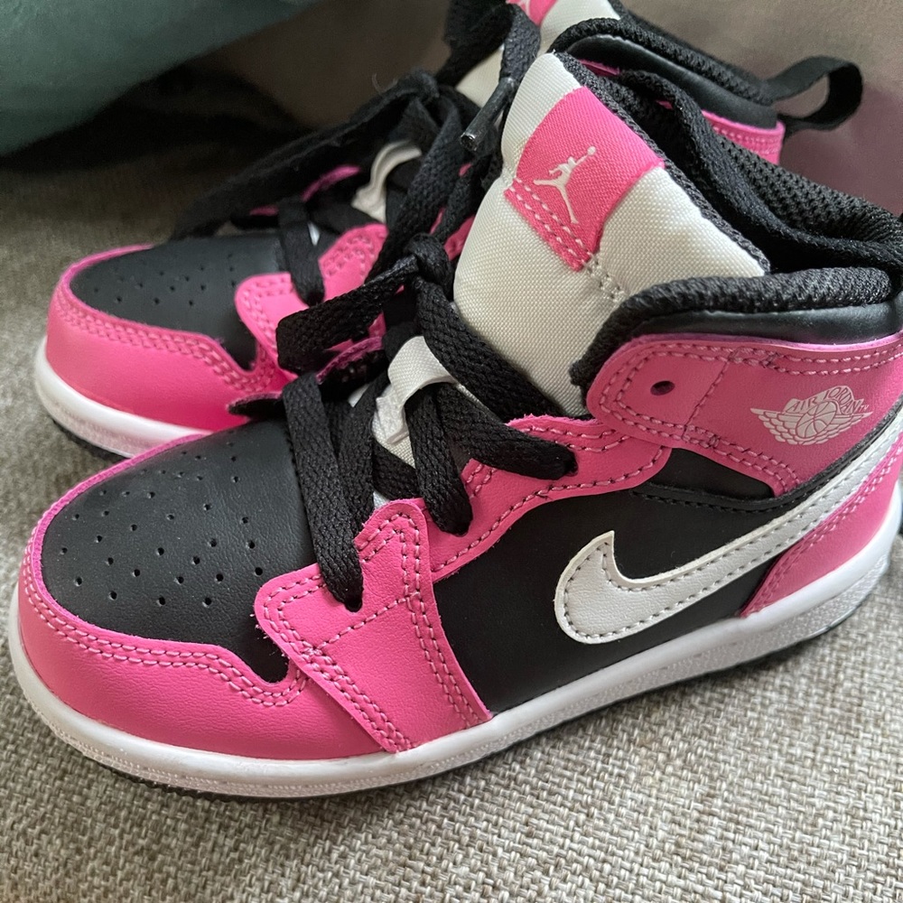 COPY - Pink and Black Air Jordan 1.. for Toddlers…